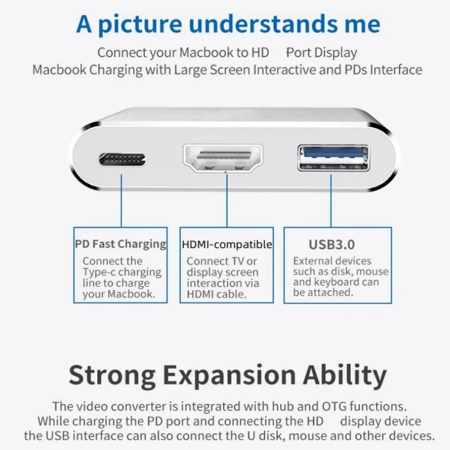 USB-C to HDMI 3-in-1 Multiport Adapter (4K / 30Hz)-2