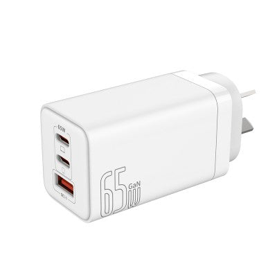 iQuick 65W USB-C Dual Ports Charging Adapter-White