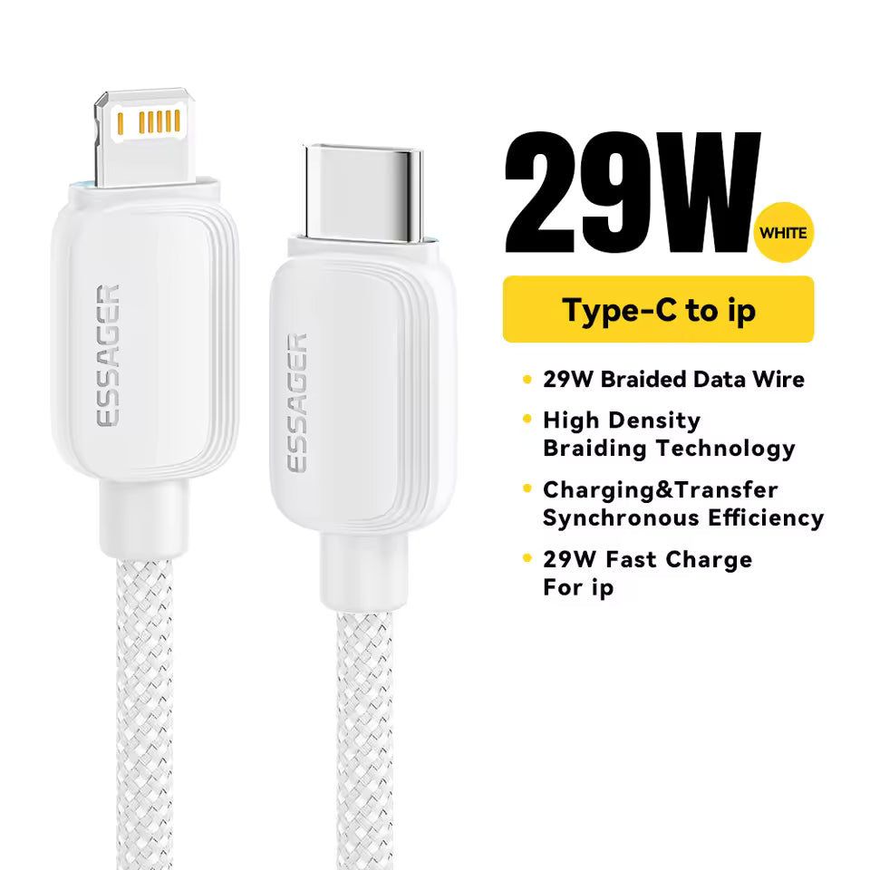 Essager USB Type C Cable For iPhone PD 20W Fast Charger USB C To Lightning 29W Wire Cord