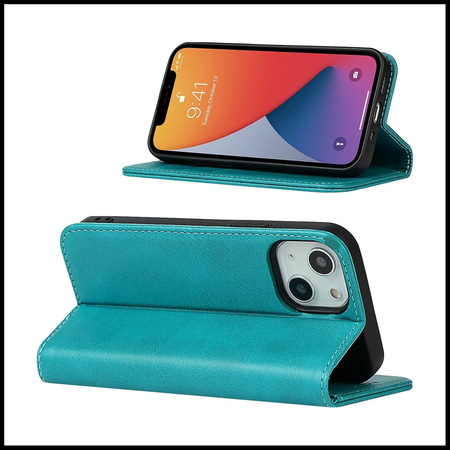 FROLAN for iPhone 13 Wallet Case with Card Holder, Premium PU Leather Credit Slot Flip Folio Book Drop Protection Shockproof Phone Cover for iPhone 13 6.1 Inch