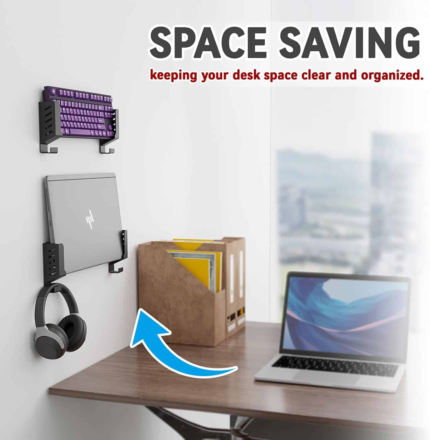 sciuU Universal Wall Mount for Laptops/Routers/TV Boxes/Network Switches/Modems - Wall Shelf for Device Thickness < 4 cm