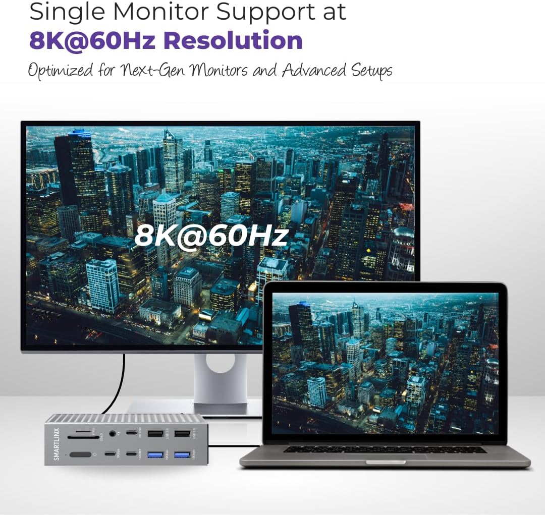 Thunderbolt 4 Dock - Dual Monitor 21 Ports USB C Docking Station with 1 HDMI+PD 20W+9 USB C/A +Ethernet+Audio- 40Gbps, 150W Charging, 8K/4K Displays - for MacBook/Dell/HP/Lenovo ThinkPad/Surface