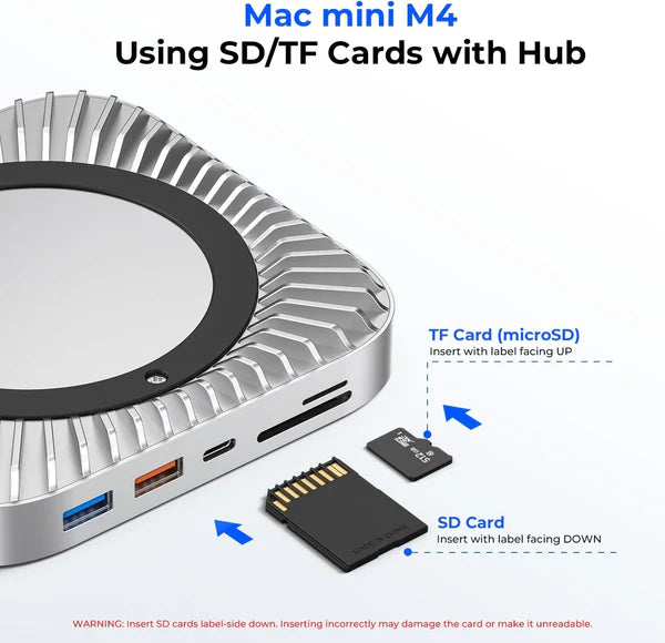 RayCue Mac Mini Hub & Stand with NVMe SSD Enclosure (US Plug)-12