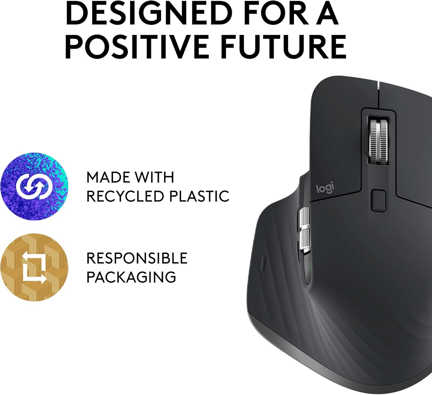 Logitech MX Master 3S - Wireless Performance Mouse with Ultra-Fast Scrolling, Ergo, 8K DPI, Track on Glass, Quiet Clicks, USB-C, Bluetooth, Windows, Linux, Chrome