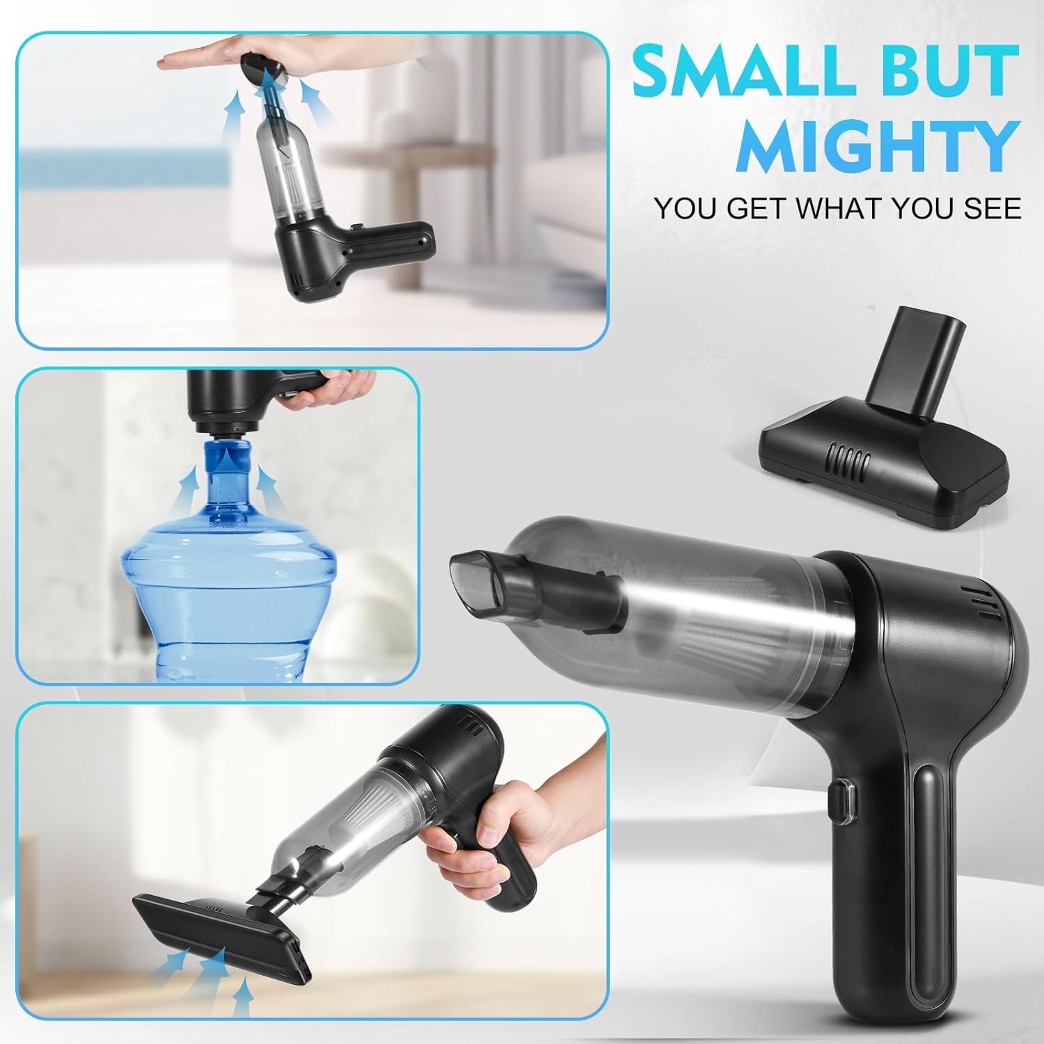 KIYILEAF Handheld Vacuum Cordless, 120W Powerful Brushless Motor, 18000Pa Portable Mini Vacuum Cleaner&Air Duster with Multi-Nozzles for Car, Home, Office, Pet