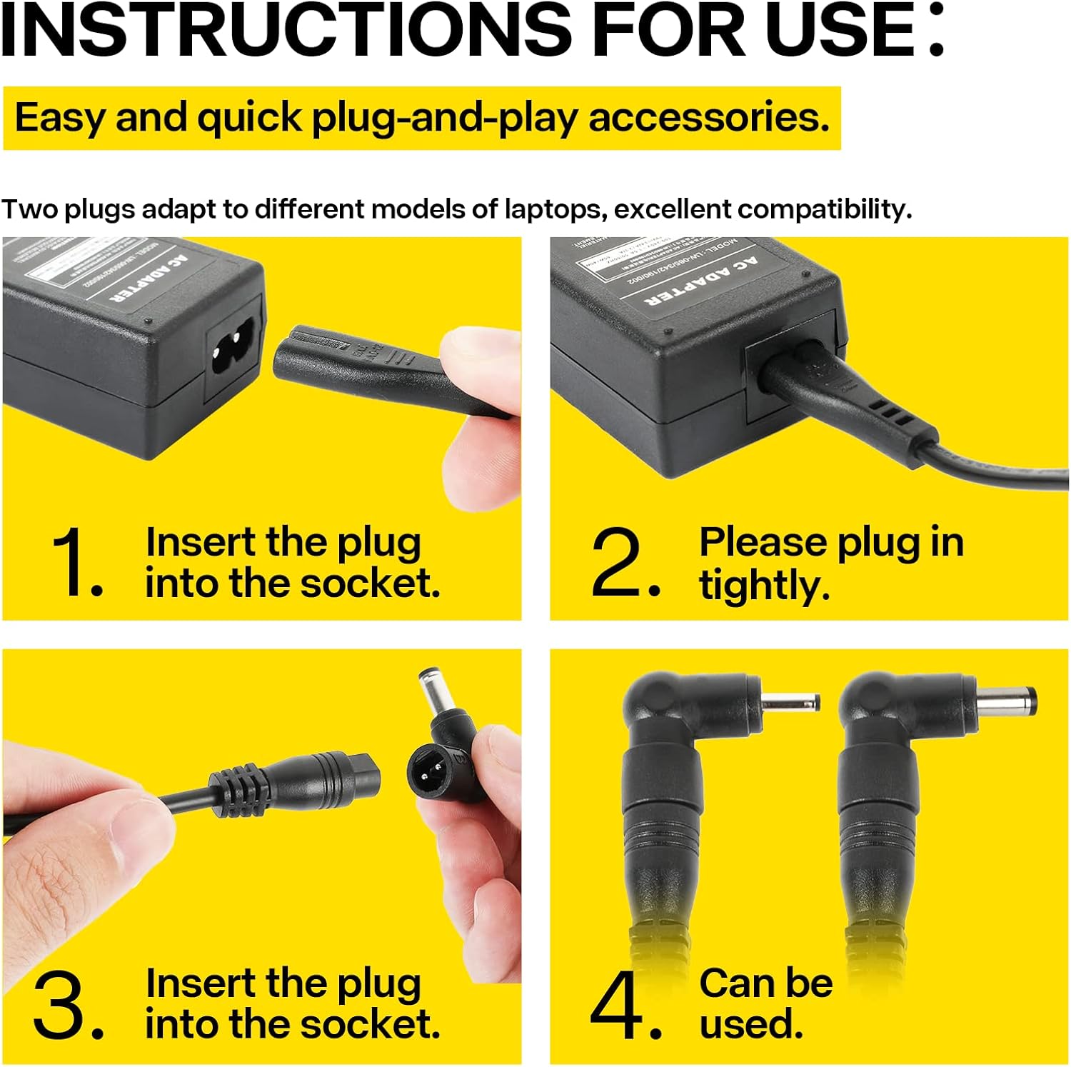 65W/45W Laptop Charger for Acer Aspire Series — Dual-Tip (5.5×1.7mm & 3.0×1.1mm)