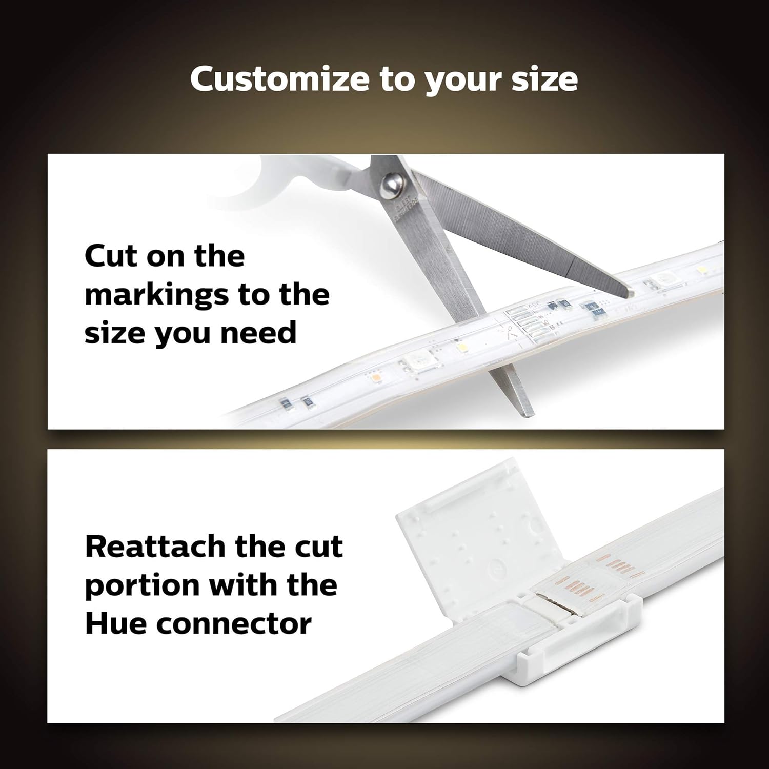 Philips Hue LightStrip Plus Dimmable LED Smart Light - Two Metre Base Kit (Compatible with Bluetooth, Amazon Alexa, Apple HomeKit, and Google Assistant), White and Colour HUESTRIPBT