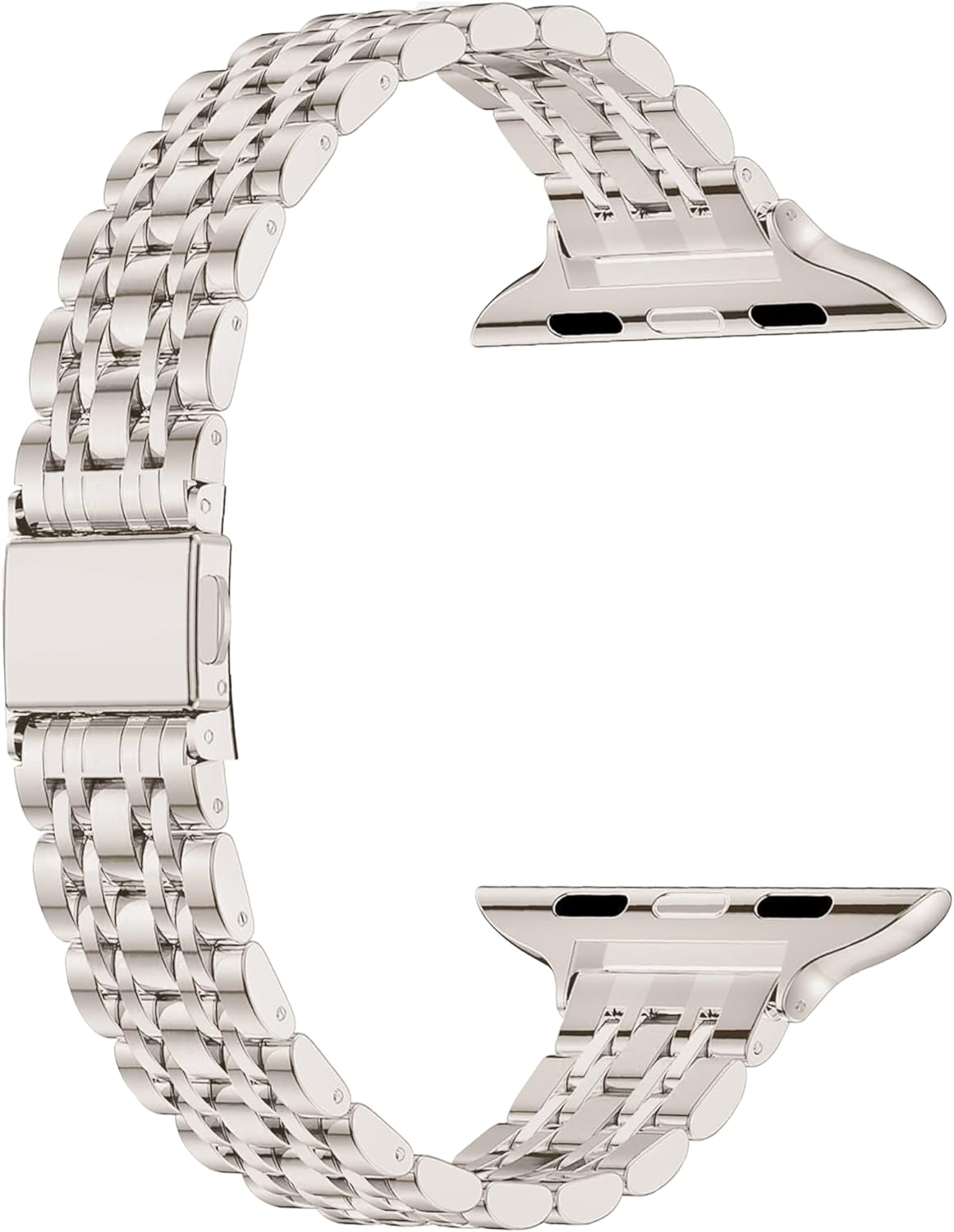 Ocaer Compatible with Apple Watch Strap 42mm 41mm 40mm 38mm, Slim Stainless Steel Metal Band for Apple Watch Series 10 9 8 7 6 5 4 3 2 1 SE, Elegant Apple Watch Bracelet for Women (Starlight)