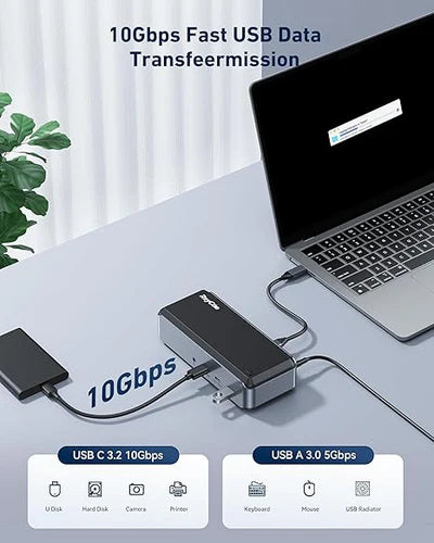 RayCue Dual Portable Monitor for Laptop (13.3”–17” | USB-C)