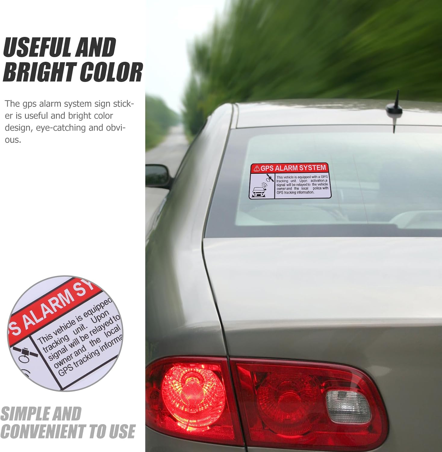 iplusmile 10pcs Tracking Sticker Anti-Theft Car Vehicle Warning Sign, Self Adhesive Car Alarm Security Caution Decal Sticker for Cars, Motorcycle, Scooter, Bike Vehicle Security Sign