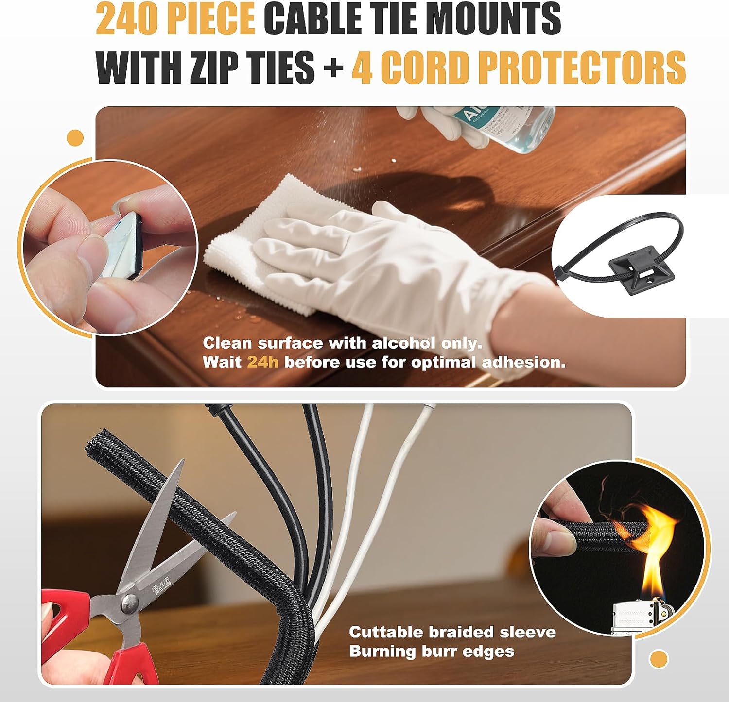 367-Piece Cable Management Kit — Desk, TV & Computer Organizer