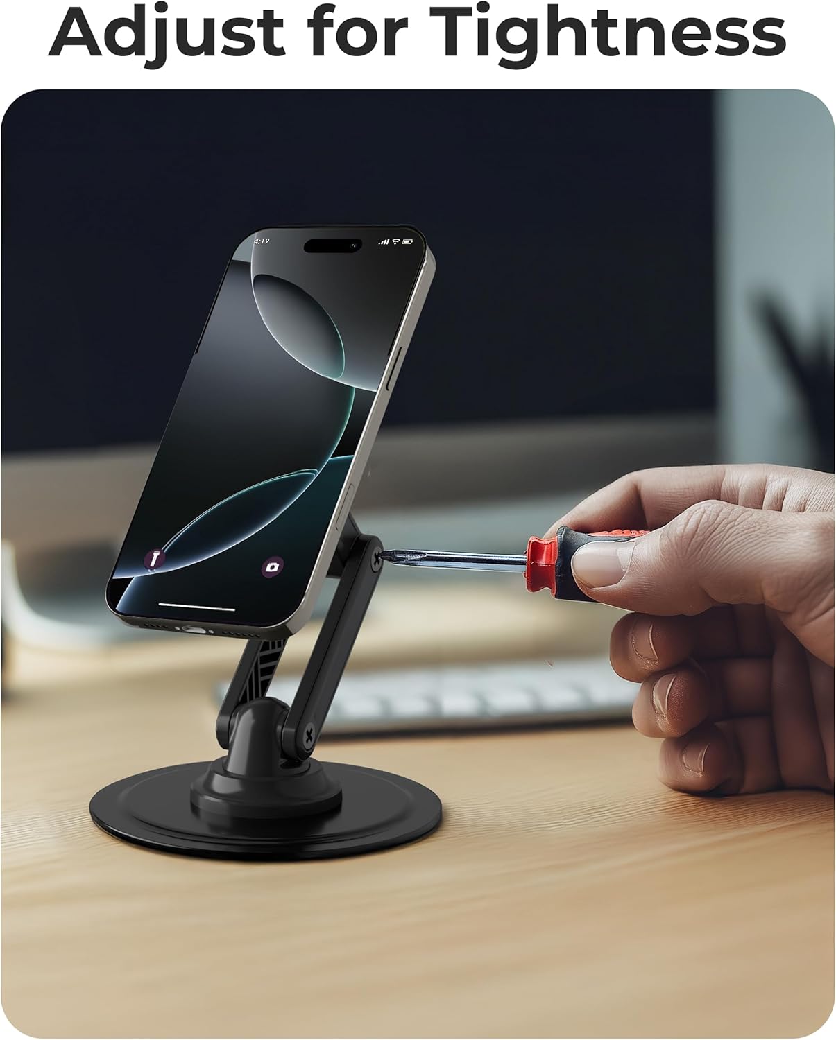 COOPER Mag360 Magnetic Phone Stand — Stealth Black (with 2 Metal Rings)
