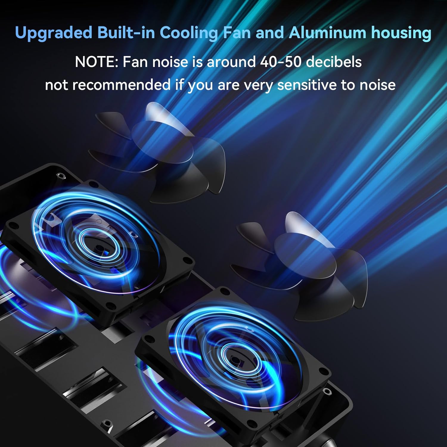 CENMATE 6-Bay Hard Drive Enclosure — USB 3.0, Aluminum with Cooling Fan