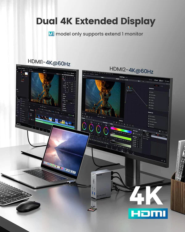 RayCue 14-in-2 USB-C Docking Station for MacBook (Dual 4K HDMI)-5