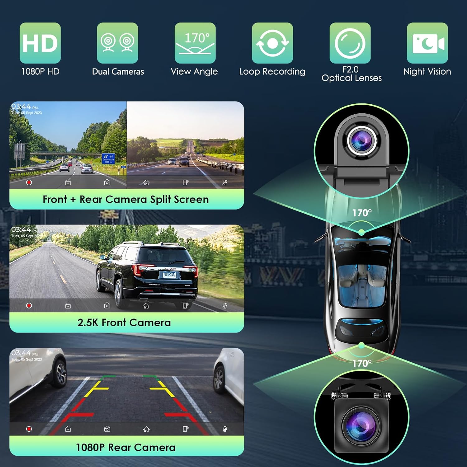 APHQUA Wireless Apple Carplay &Android Auto,9.3'' Carplay Screen,Apple Car Play with Lifting 2.5K Dash Cam,1080P Backup Camera,Drive Mate Carplay Box withSiri/FM/Bluetooth for All Car Models