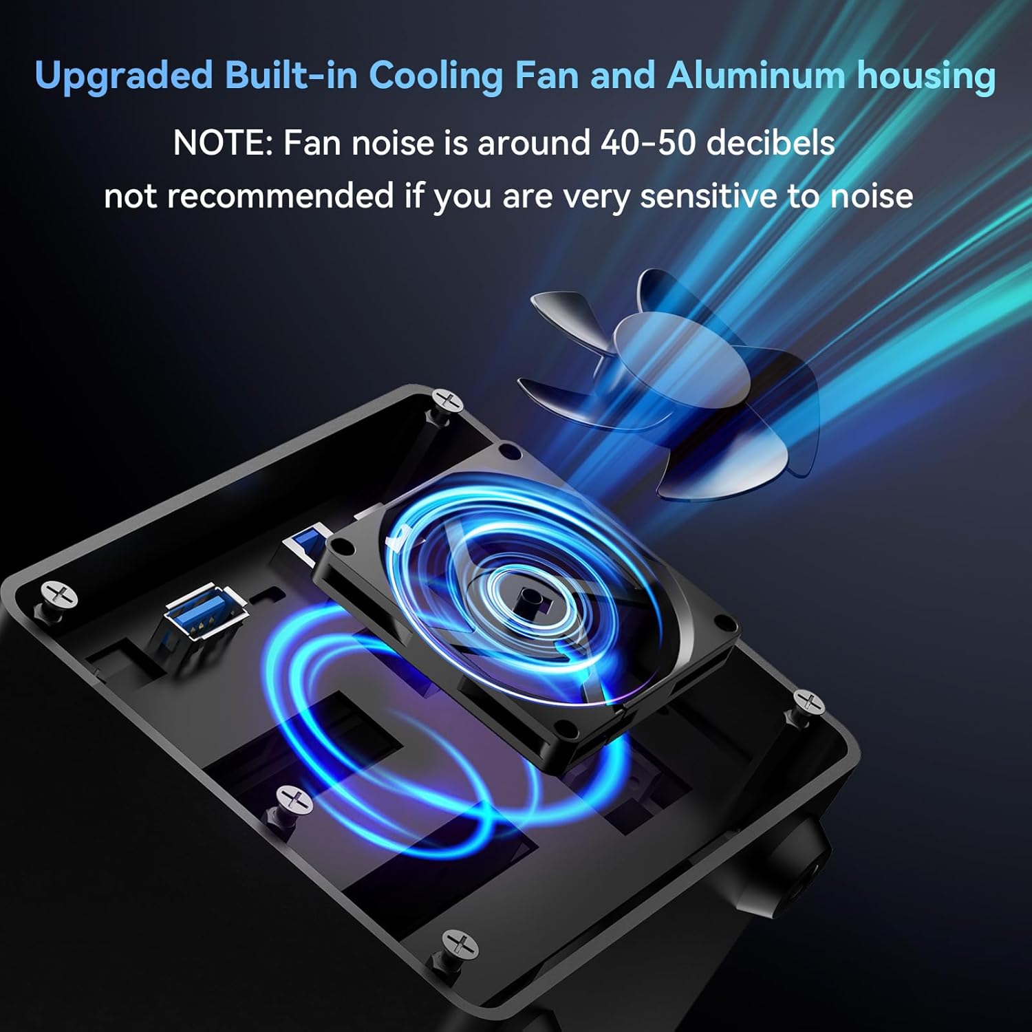 CENMATE 3-Bay Hard Drive Enclosure — USB 3.0, Aluminum with Cooling Fan