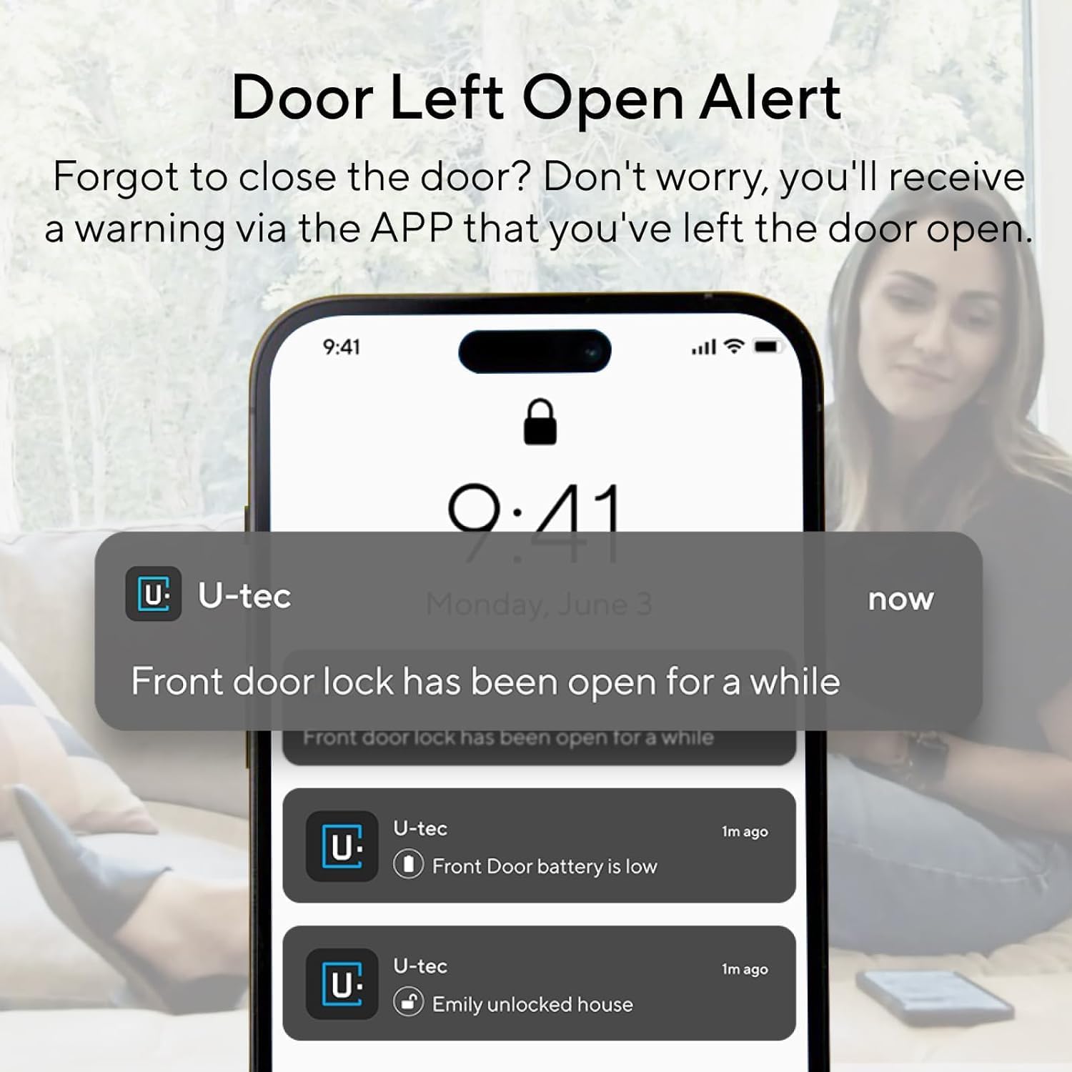 ULTRALOQ U-Bolt Pro WiFi Smart Lock with Built-in WiFi,8-in-1 Keyless Entry Door Lock with Door Sensor,Fingerprint Deadbolt,WiFi Door Lock,App Remote Control,Door Status Alert,Voice Control with Alexa