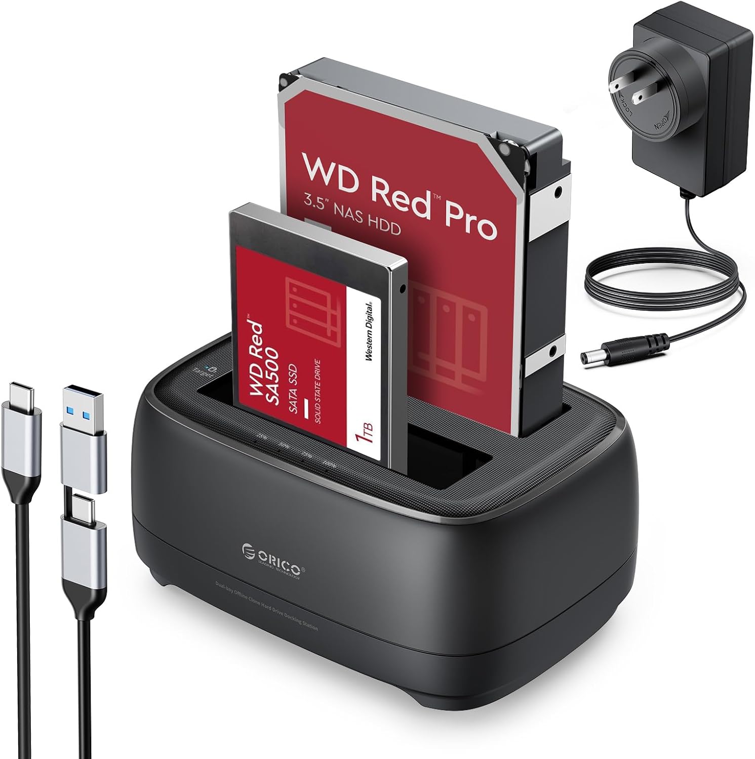 ORICO Dual Bay Hard Drive Docking Station with Offline Clone (DD28C3-C)