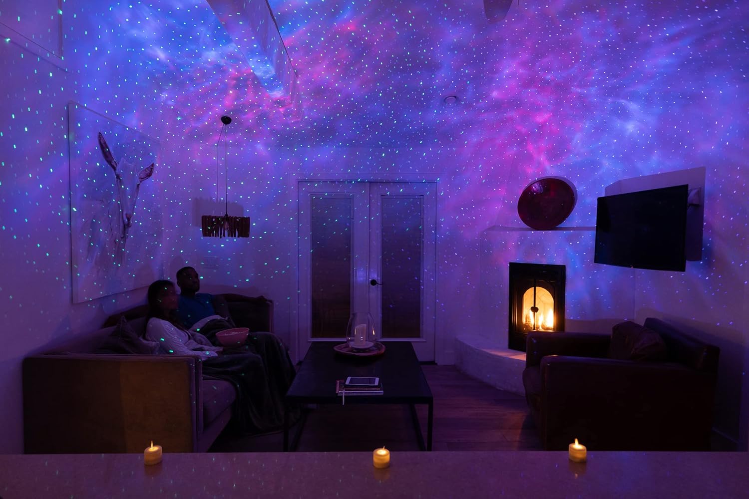 BlissLights Sky Lite Evolve - Star Projector, Galaxy Projector, LED Nebula Lighting, WiFi App, for Meditation, Relaxation, Gaming Room, Home Theater, and Bedroom Night Light Gift (Blue Stars)