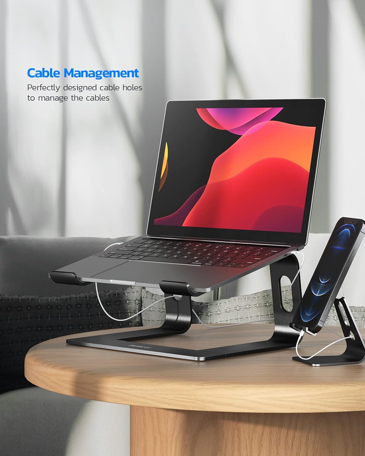 NULAXY Laptop Stand for Desk, Aluminum Laptop Riser, Ventilated Computer Stand