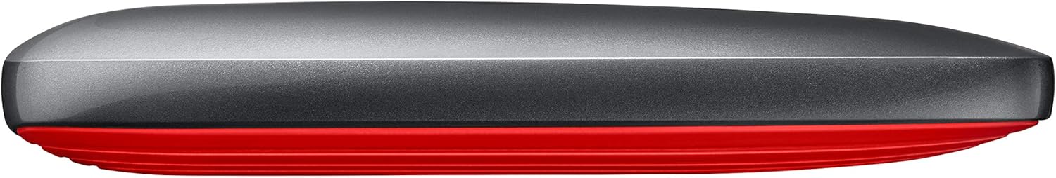 SAMSUNG X5 Portable SSD 1TB - Up to 2800MB/s -Thunderbolt 3 NVMe External Solid State Drive, Gray/Red (MU-PB1T0B/AM)