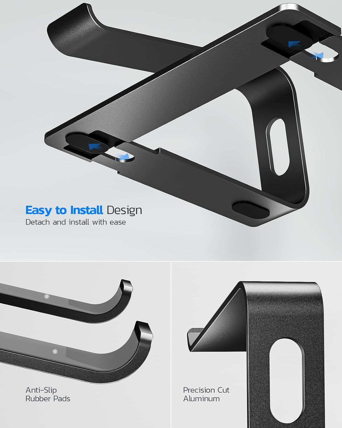 NULAXY Laptop Stand for Desk, Aluminum Laptop Riser, Ventilated Computer Stand