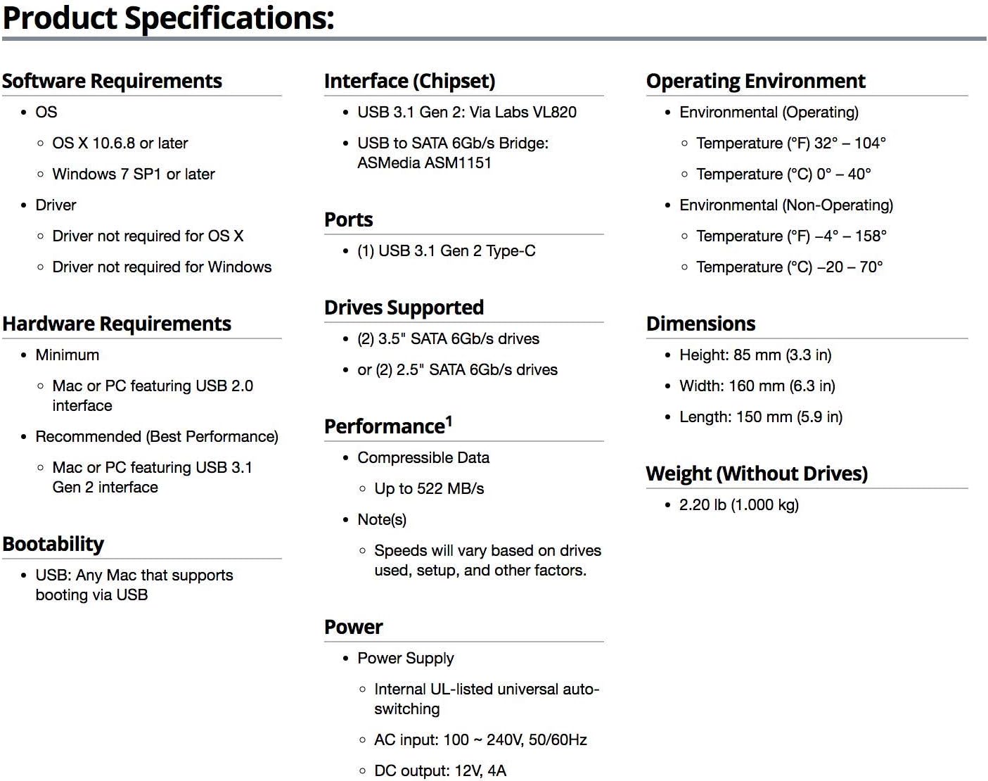 OWC Drive Dock – Dual-Bay USB 3.2 Docking Station for 2.5"/3.5" HDD & SSD