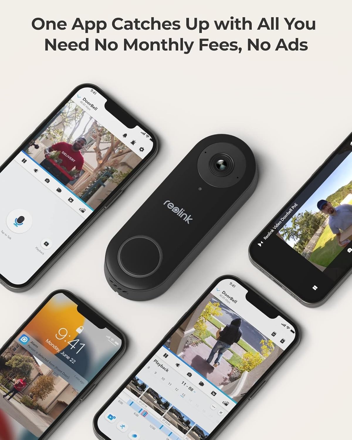 REOLINK Video Doorbell Camera with Chime, Wired PoE IP Security Cam Outdoor, 5MP 180° Diagonal, Two-Way Talk, Humanoid Detection, Plug & Play, Secured Local Storage, No Monthly Fee, DoorbellPoE