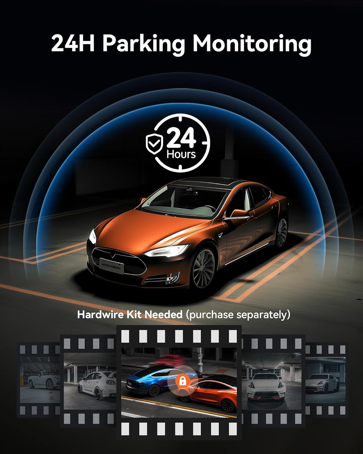 WOLFBOX G850 4K Mirror Dash Cam: 12'' Rear View Mirror Camera for Car,Dual Dash Cameras Front and Rear,Super Night Vision,Parking Monitoring,Reversing Assistance,64GB Card & GPS