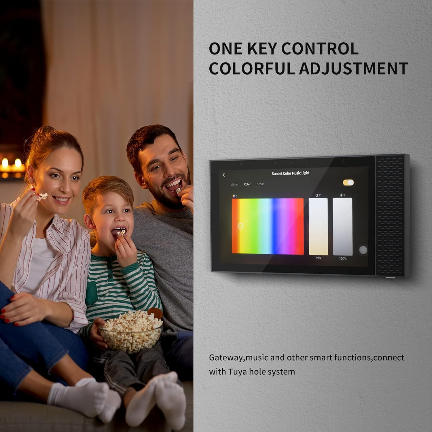 Smart Home Control Panel,Dimmer and Background Music Player, WiFi 6.8 Inch Zigbee Gateway Switch Panel in-Wall Touchscreen Control for Smart Light Various Tuya Smart Appliances Smart Gift