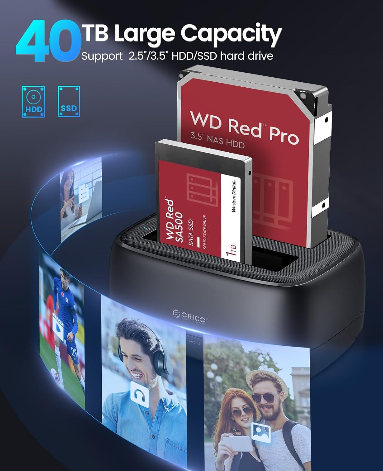 ORICO Dual Bay Hard Drive Docking Station USB 3.0 to SATA III (DD28U3-US)