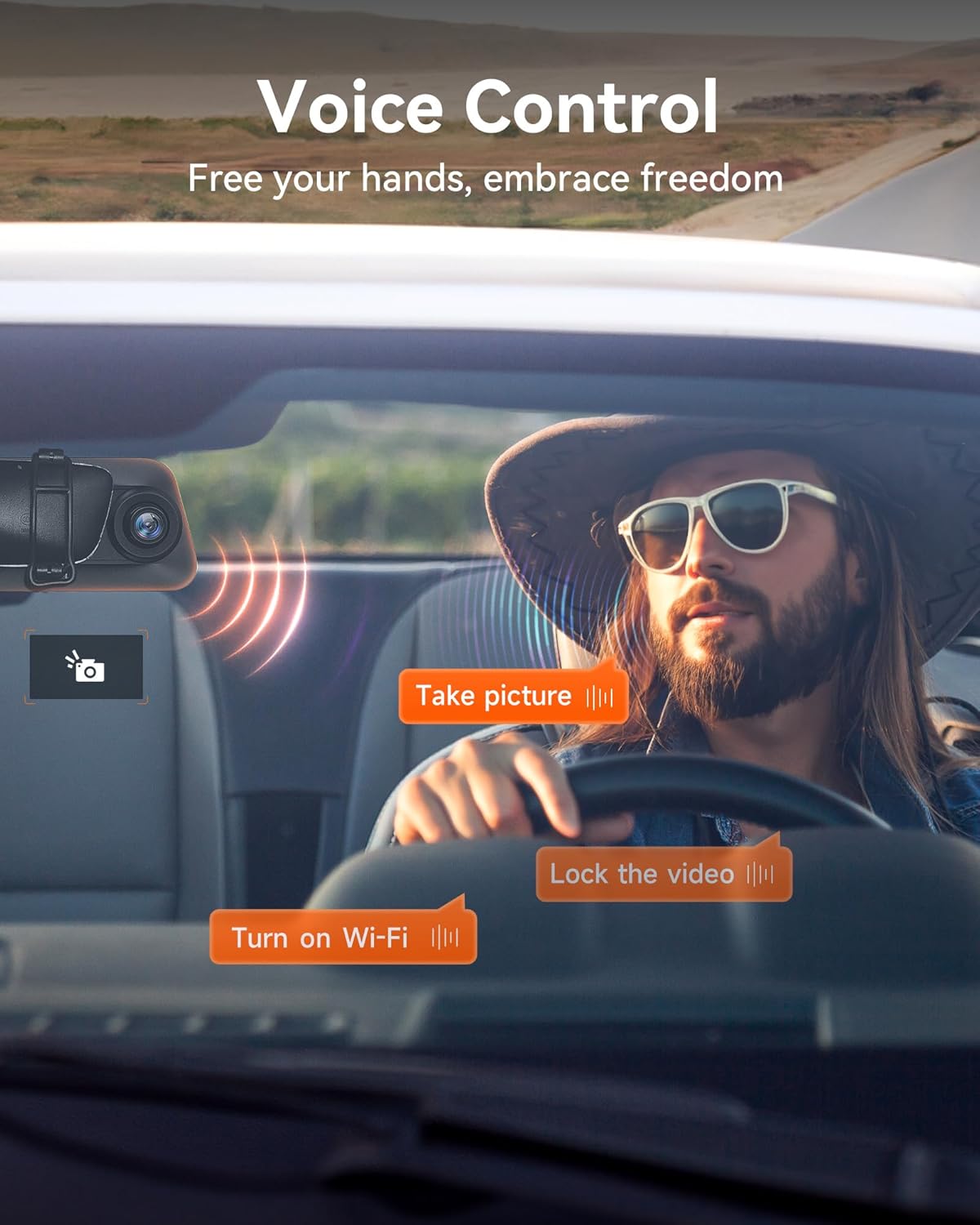 WOLFBOX G850 4K Mirror Dash Cam: 12'' Rear View Mirror Camera for Car,Dual Dash Cameras Front and Rear,Super Night Vision,Parking Monitoring,Reversing Assistance,64GB Card & GPS