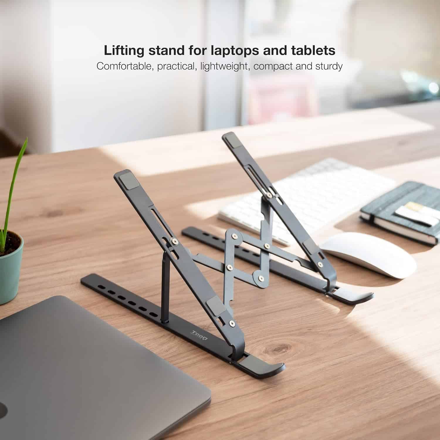 TooQ TQLRS0033-AL-G Stand for Laptops, Tablets, Mobile Phones and Books - Grey