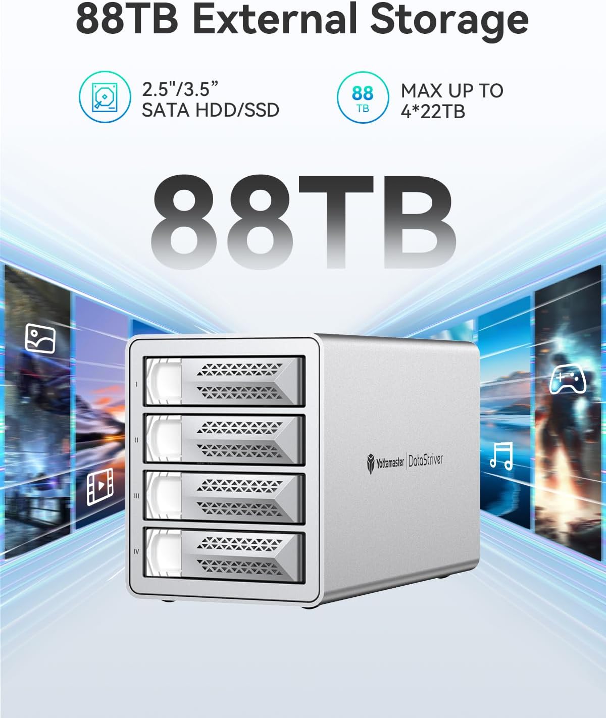 Yottamaster VN400C3 4-Bay USB-C Hard Drive Enclosure