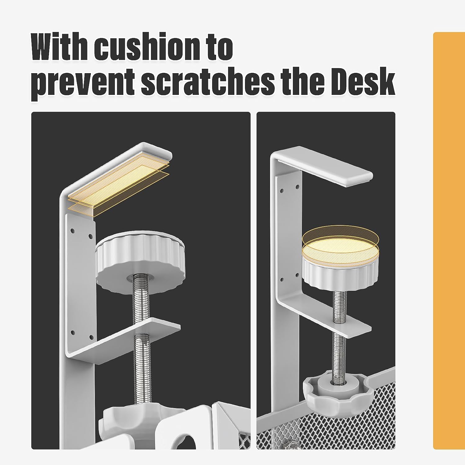 Under Desk Cable Management Tray — No Drill (White)