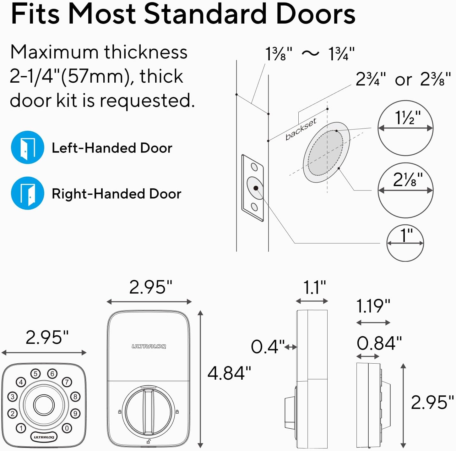 ULTRALOQ U-Bolt Pro WiFi Smart Lock with Built-in WiFi,8-in-1 Keyless Entry Door Lock with Door Sensor,Fingerprint Deadbolt,WiFi Door Lock,App Remote Control,Door Status Alert,Voice Control with Alexa