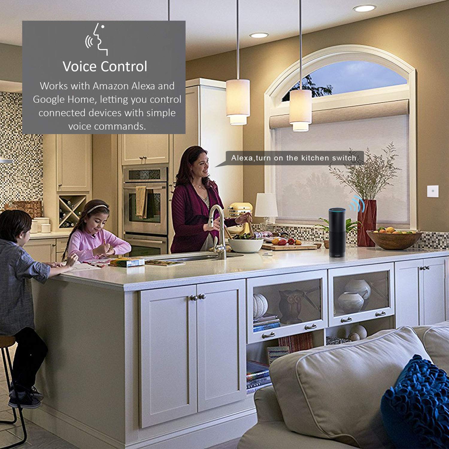 XENON Smart Light Switch, WiFi Light Switch, Touch Smart Wall Switch, WiFi Glass Panel Light Switch, Compatible with Alexa, Smart Life/Tuya Application, Remote Control (1 Way 1 Pcs)