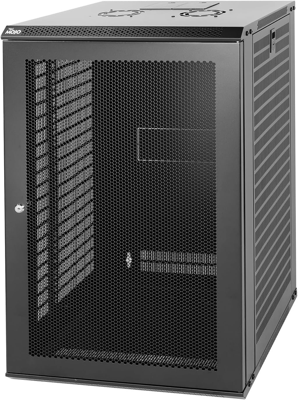 Tecmojo 18U Wall Mount Network Cabinet – 450mm Deep, Lockable Mesh Door, 50kg Load - Black