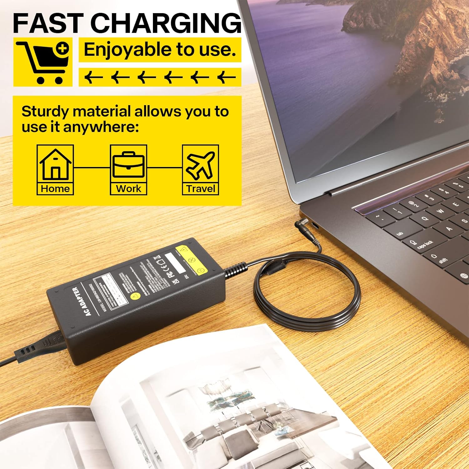 65W/45W Laptop Charger for Acer Aspire Series — Dual-Tip (5.5×1.7mm & 3.0×1.1mm)