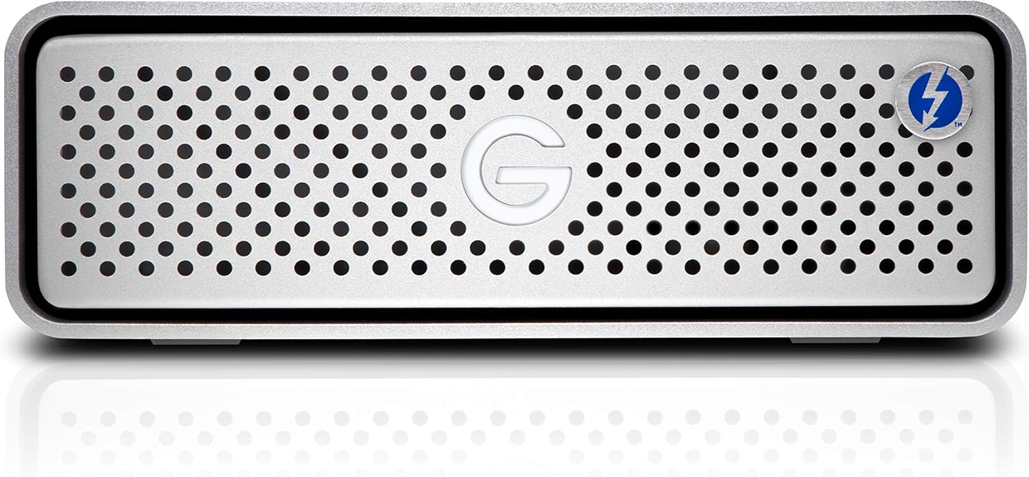G-Technology G-Drive with Thunderbolt 3 and USB-C Desktop External Hard Drive, Silver 10TB