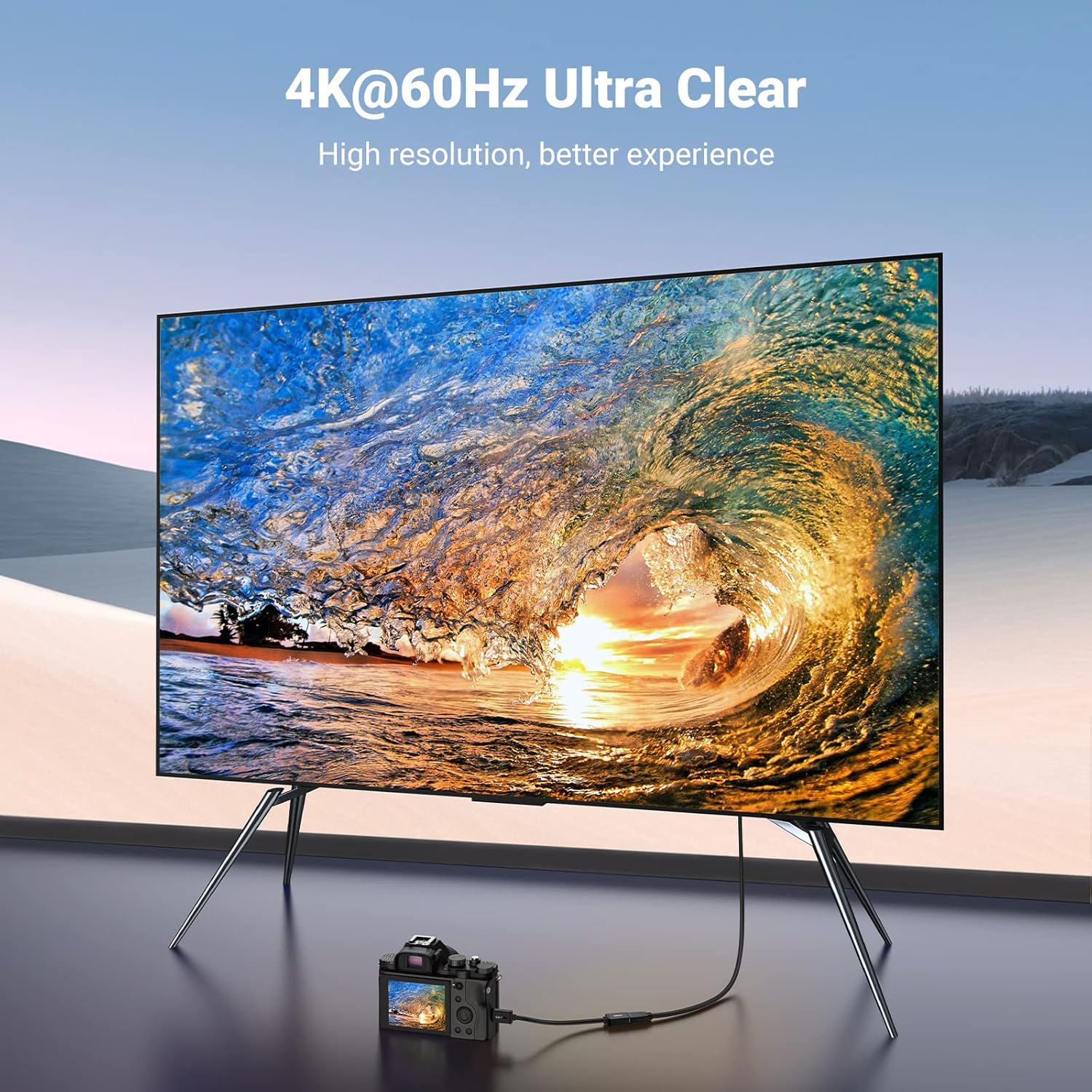 UGREEN 4K@60Hz Mini HDMI Adapter Male to Female Cable Compatible with Raspberry Pi Zero 2 W/Zero W, DSLR Camera, Camcorder, Graphics Video Card, Laptop, Pico Projector, Tablet