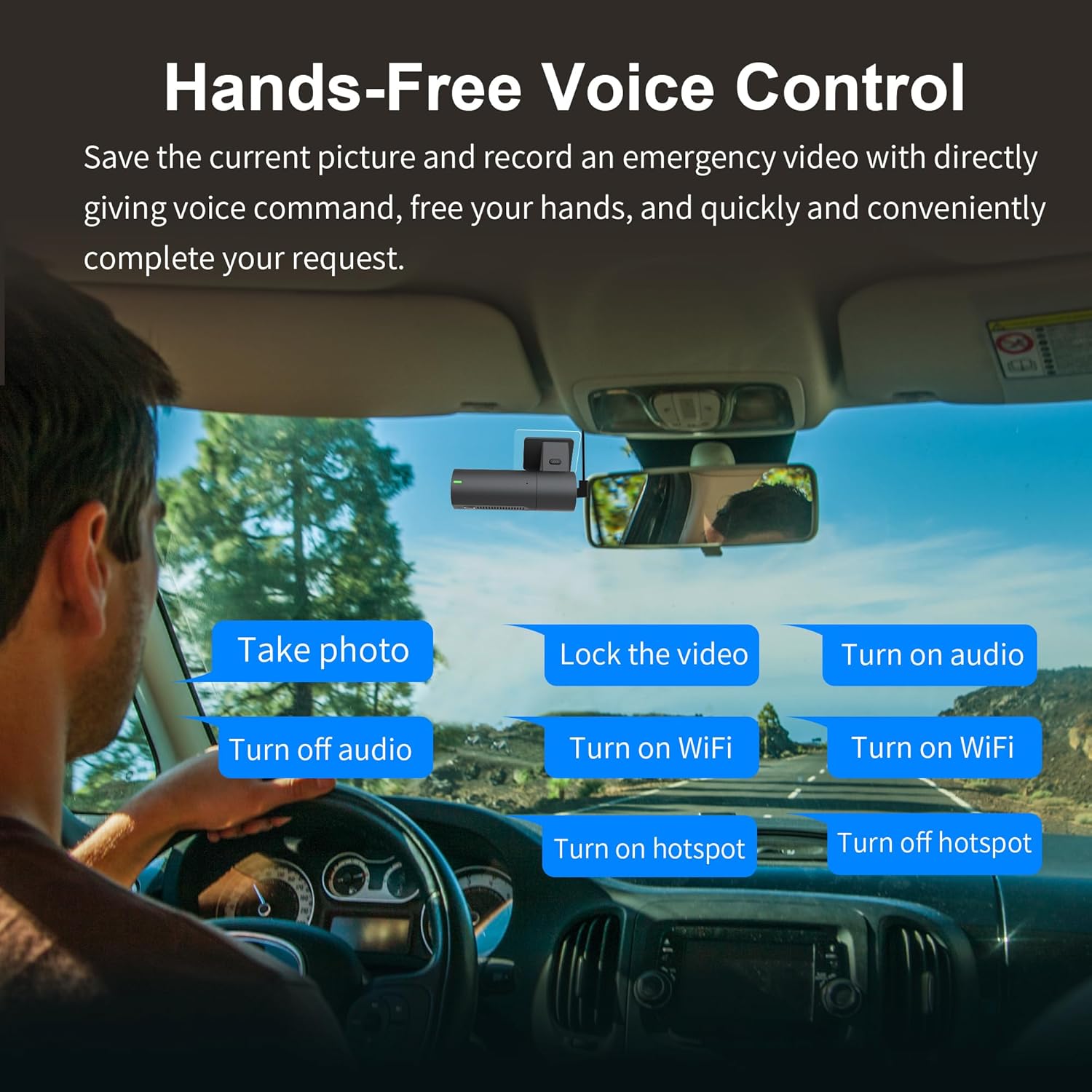 KAWA Dash Cam 2.5K, WiFi Dash Camera for Cars 1440P with Hand-Free Voice Control, Night Vision, Mini Hidden Dashcam Front, Emergency Lock, Loop Recording, 24H Parking Monitor, APP, Support 256GB Max