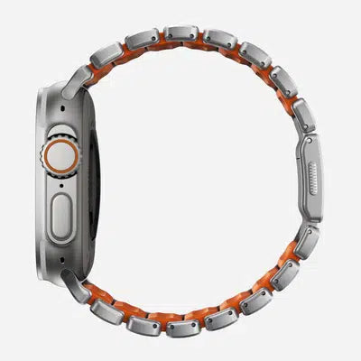 NOMAD Stratos Band – Ultra Orange (FKM + Titanium Hardware, Silver Finish)