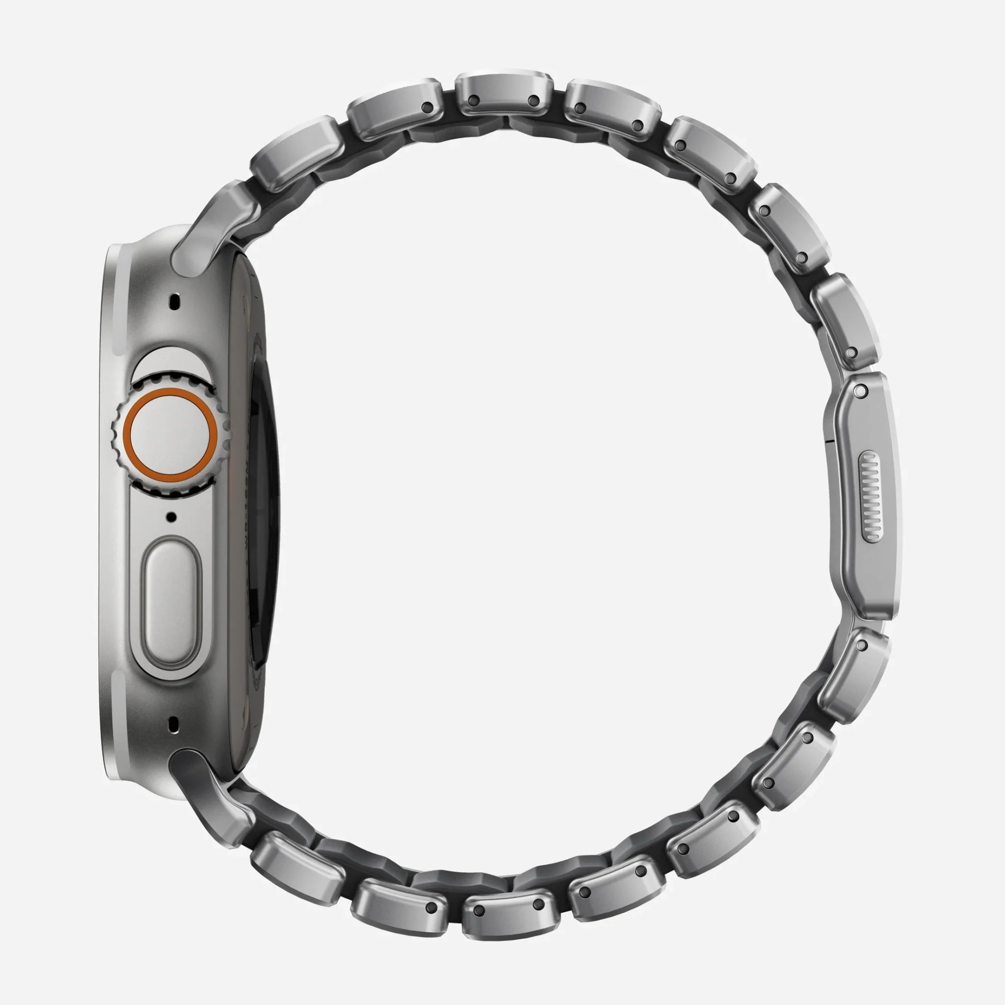 NOMAD Stratos Band – Black (FKM + Titanium Hardware, Silver Finish)