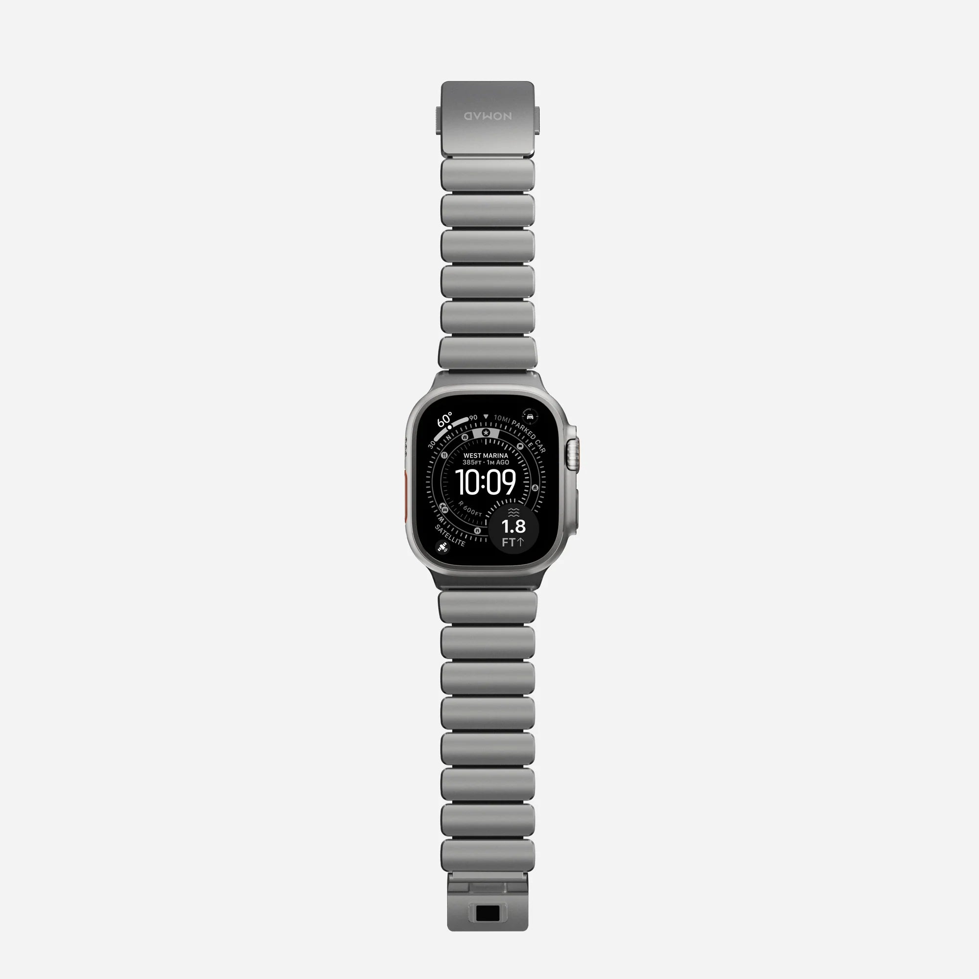 NOMAD Stratos Band – Black (FKM + Titanium Hardware, Silver Finish)