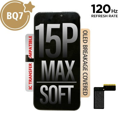 BQ7 Soft OLED Assembly for iPhone 15 Pro Max Screen Replacement (120Hz)