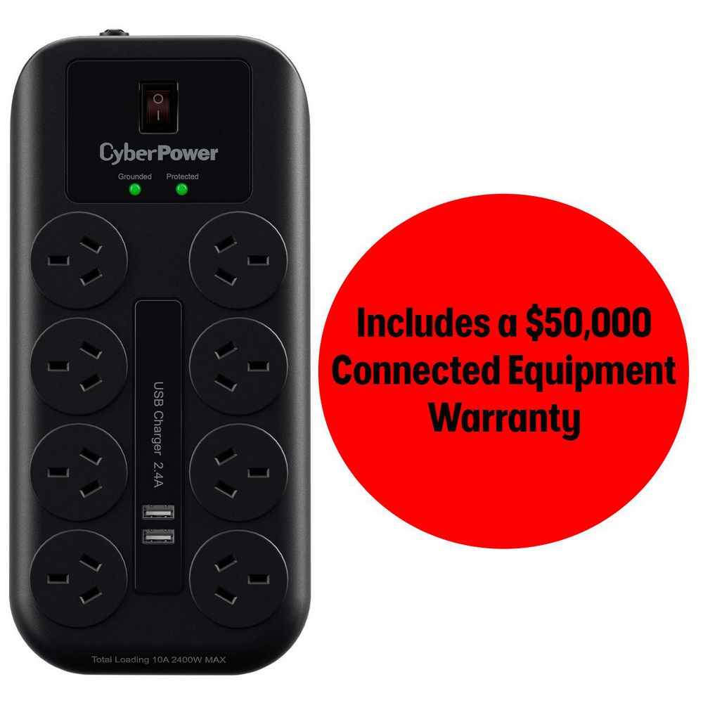 CyberPower 8 Port Surge Suppressor Powerboard