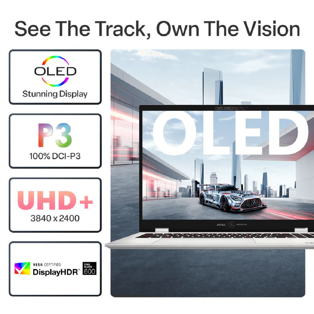 MSI Prestige 16 AI+ Mercedes-AMG Edition – Core Ultra 9, 32GB/2TB (16” 4K UHD)