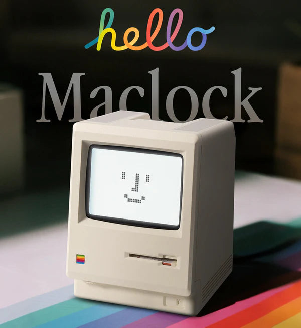 RayCue Maclock Retro Pixel Alarm Clock (USB-C Rechargeable)