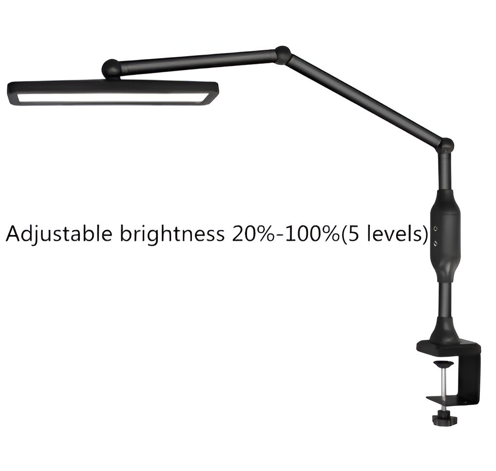 Long Arm Clip-on Lamp Adjustable Brightness Remote Control Touch Dimmer LED Table Lamp For Reading Room Business Office Work